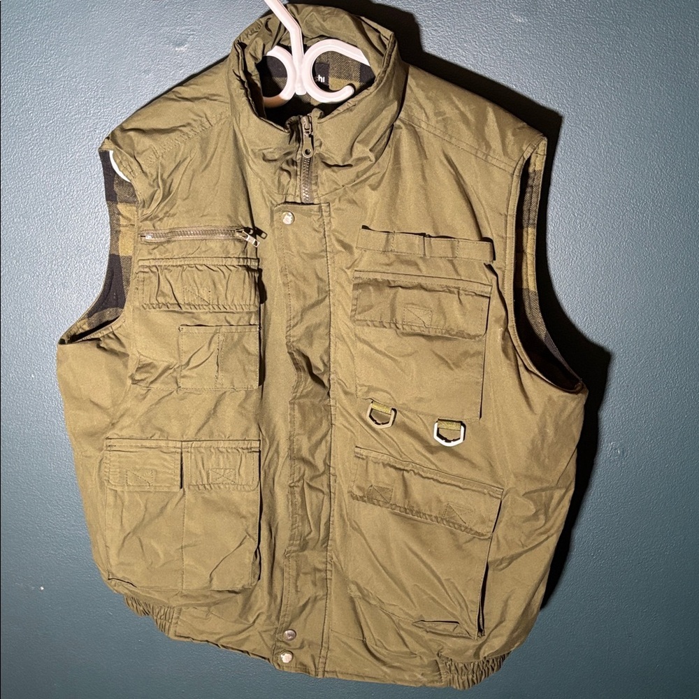 Toshi Men’s Safari Hunting Fishing Fleece Lined Vest Men's Size  XLarge